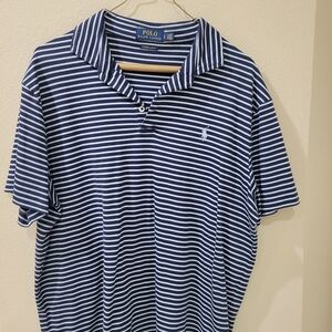 Polo by Ralph Lauren Men's Navy And Light Blue Striped Polo